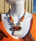 Stylish Italian Bead And Cord Necklace