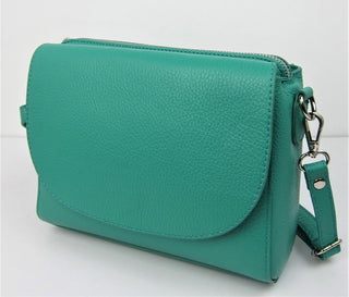 Buy aqua Italian Leather Compact Shoulderbag-BM213