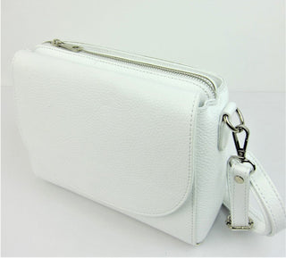 Buy white Italian Leather Compact Shoulderbag-BM213