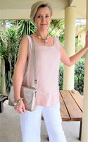 L537-Conti Moda Sleeveless Italian Silk Top