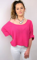 Pink Top, Crop Top, italian clothing, cotton top, made in italy