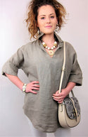 L758-Conti Moda Italian Linen Top