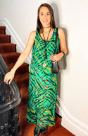 Conti Moda Italian Silk Sleeveless Long Dress