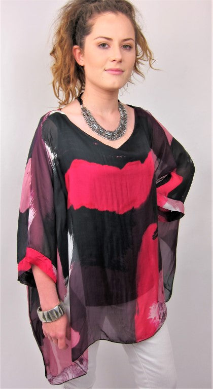 L262-Conti Moda Italian Silk Pattern Top