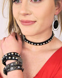 choker or bracelet leather strap, Stud bracelet, Fashion accessories,immitation jewellery